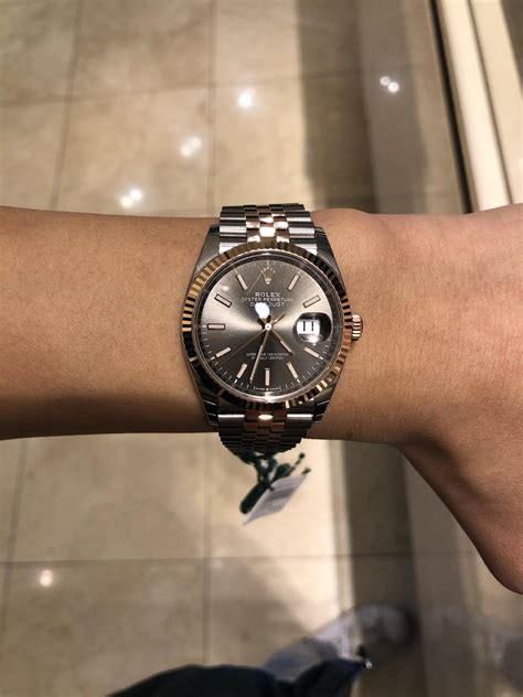 rolex on woman's wrist|rolex datejust 36 vs 41.